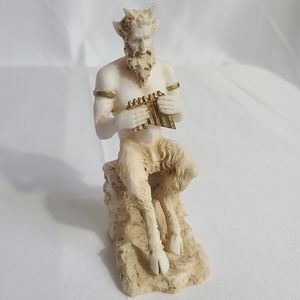Vintage Cream and Gold Satyr Figurine